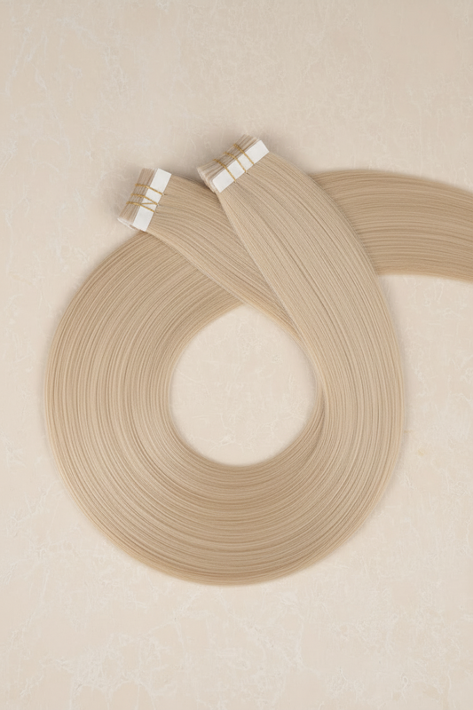 30" Invisible Tape Human Hair Extensions. Mid Beige Blonde #DB3