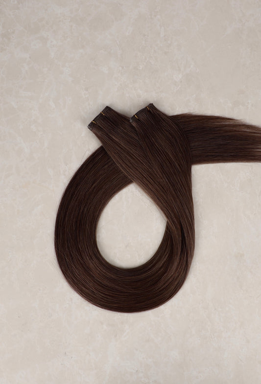 30" Genius Weft Human Hair Extensions. Espresso #2