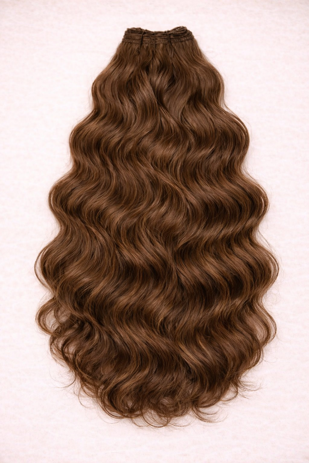 Curly | Wavy Human Hair Extensions. Mid Ash Brown