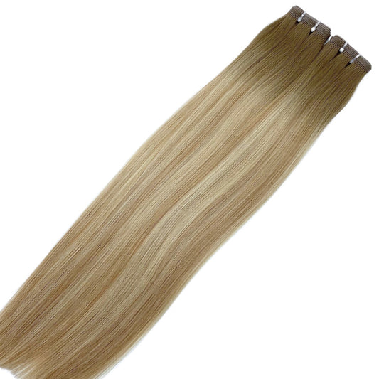 16" Tape Weft #T6.2 60/12C/5Q Rooted Boho Human Hair Extensions - Margot