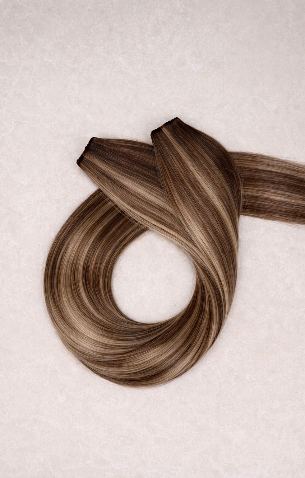 28" Genius Weft Human Hair Extensions. Honey Chocolate #B4/12/18/DB3