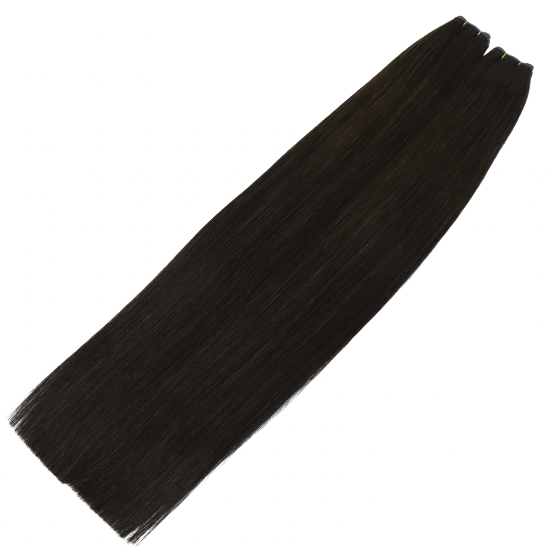 26" Genius Weft #1A Espresso Human Hair Extensions - Bethany