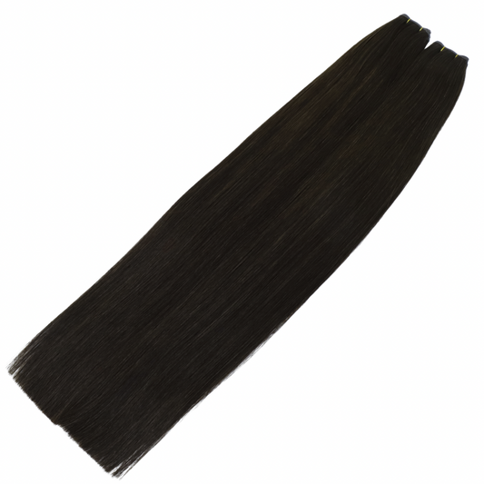 24" Genius Weft #1A Espresso Human Hair Extensions - Bethany