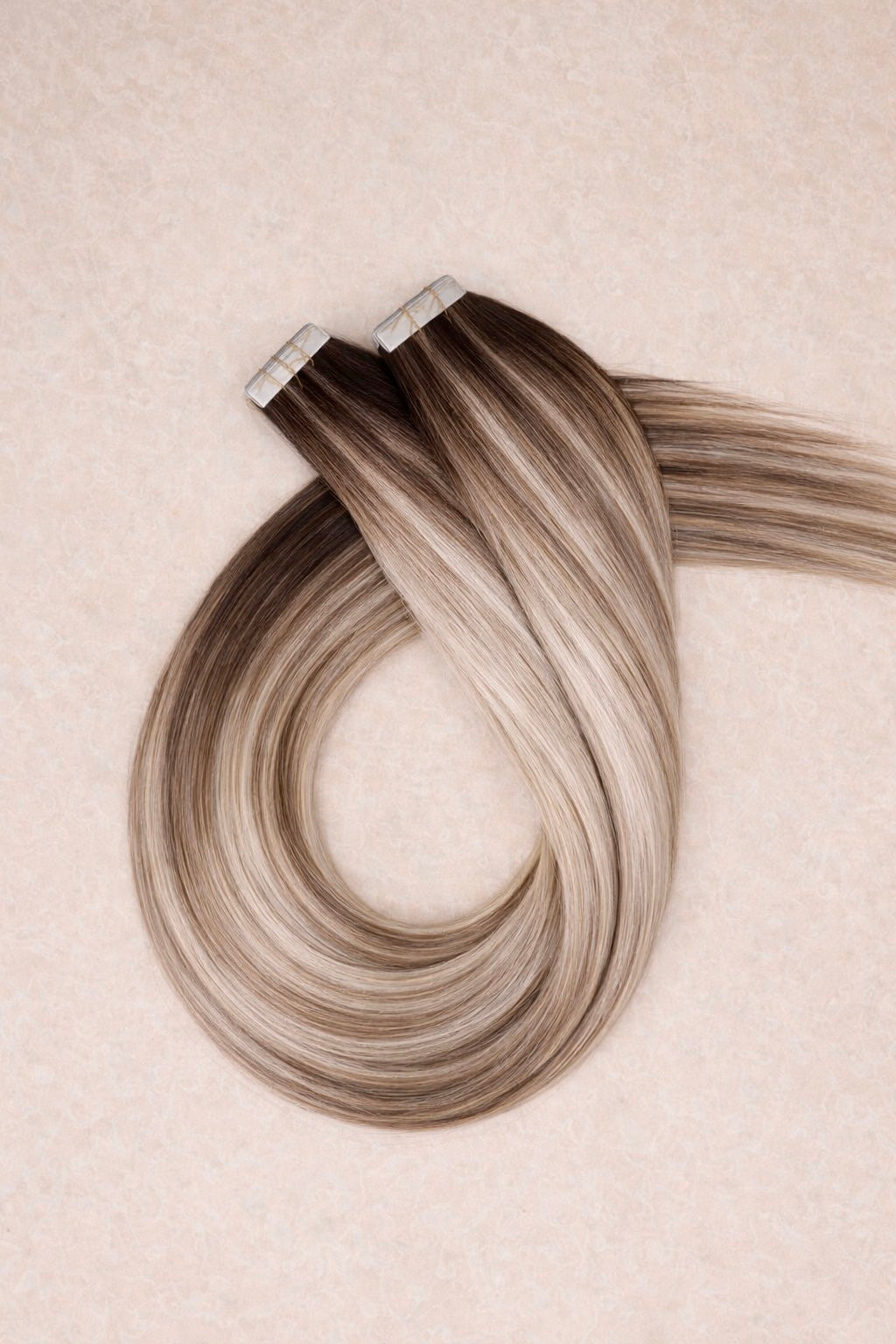 20" Invisible Tape Human Hair Extensions. Rooted Bohemian Bronde #B18/DB3/1004