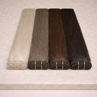 Luxe Volume Weft Human Hair Extensions. Luxe Platinum Range. 100g