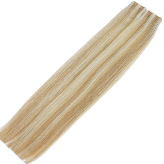 24" Tape Weft #60/12C/5Q Highlighted Blonde Human Hair Extensions - Mariah