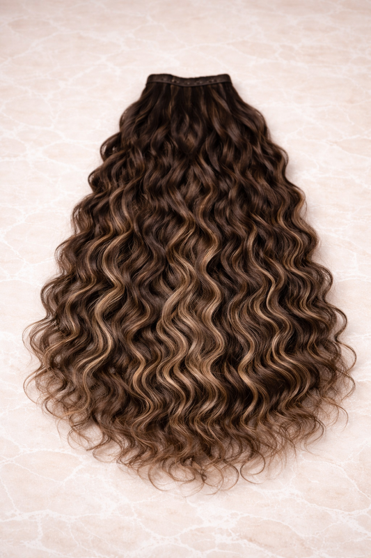 Curly | Wavy Human Hair Extensions. Honeycomb