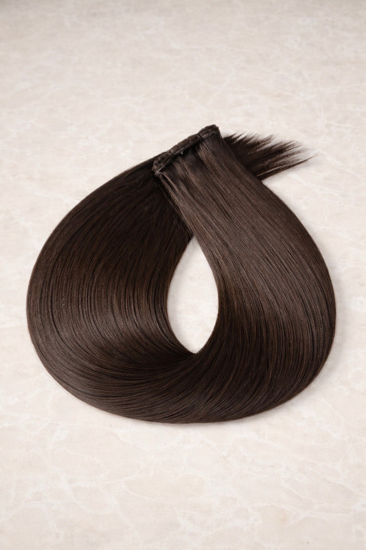 Invisible Butterfly Weft Human Hair Extensions. Espresso #2