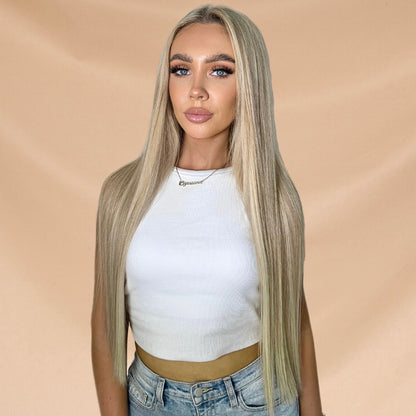 16" Flat Weft #6.2 PLA/6.2 LA Blonde Human Hair Extensions - Rihanna