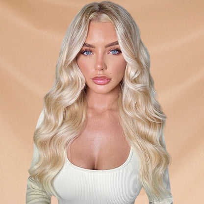 30" I Tip #60 Platinum Blonde Human Hair Extensions - Lillia