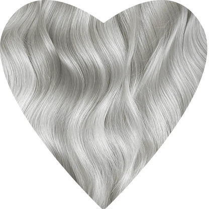 28" Clip In #60A Dark Silver Human Hair Extensions - Jess