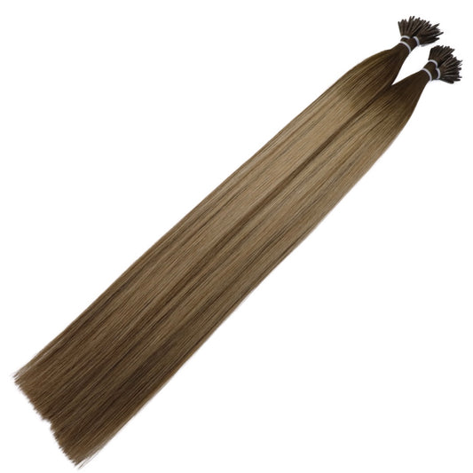 24" Nano Tip #T2 6.2/5Q/4Q Highlighted Bronde Human Hair Extensions - Stefani