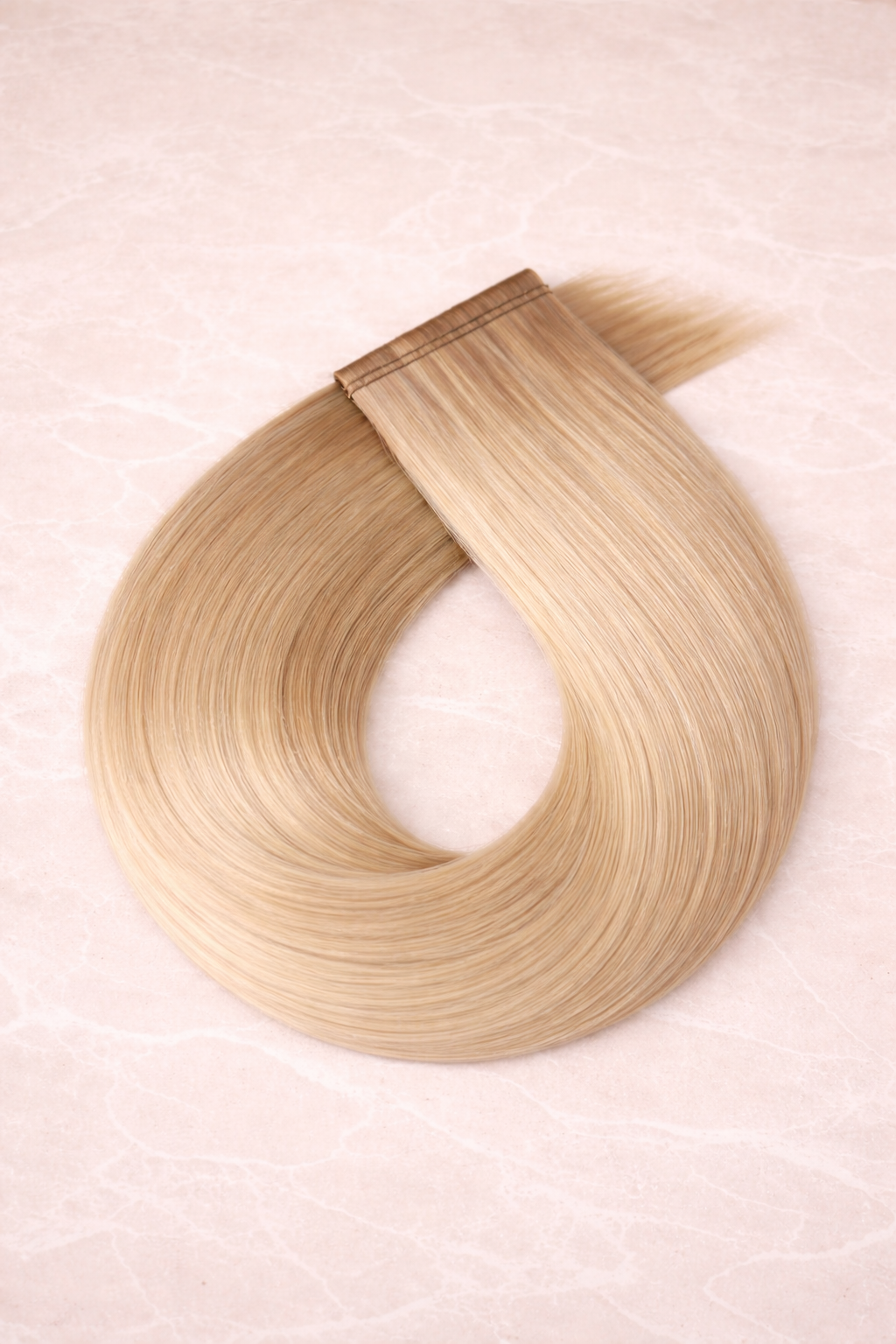 Flat Weft Human Hair Extensions. Mid Beige Blonde #DB3