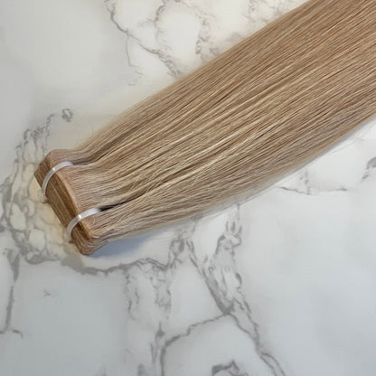 28" Invisible Tape #6C Bronde Human Hair Extensions - Hannah