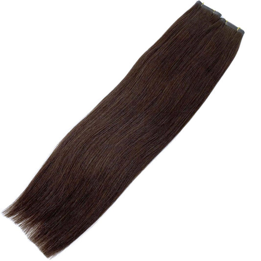 24" Tape Weft #2 Chocolate Human Hair Extensions - Lauren