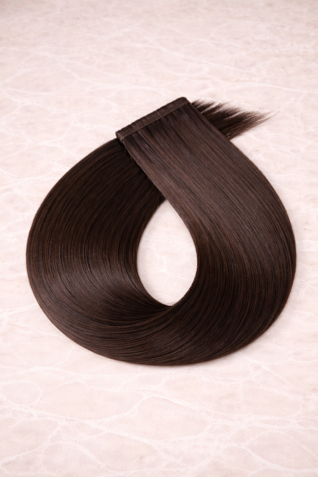 Flat Weft Human Hair Extensions. Chocolate #6
