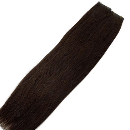 20" Tape Weft #1A Espresso Human Hair Extensions - Bethany