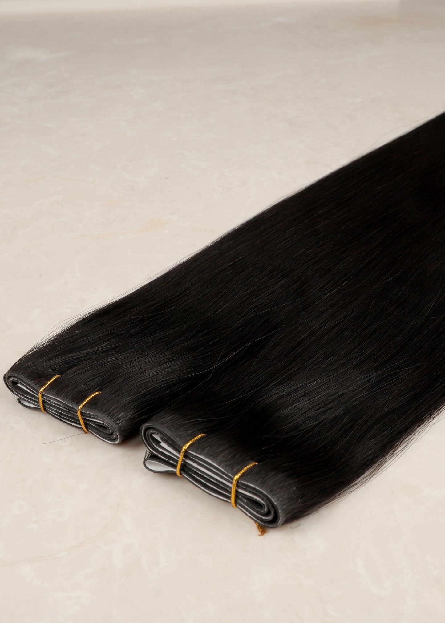 Invisible Tape Weft Human Hair Extensions. Jet Black #1