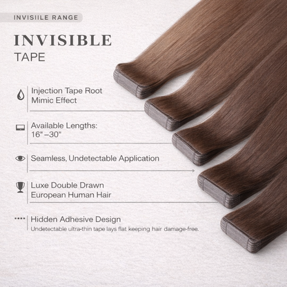 Invisible Tape Human Hair Extensions 24-30”