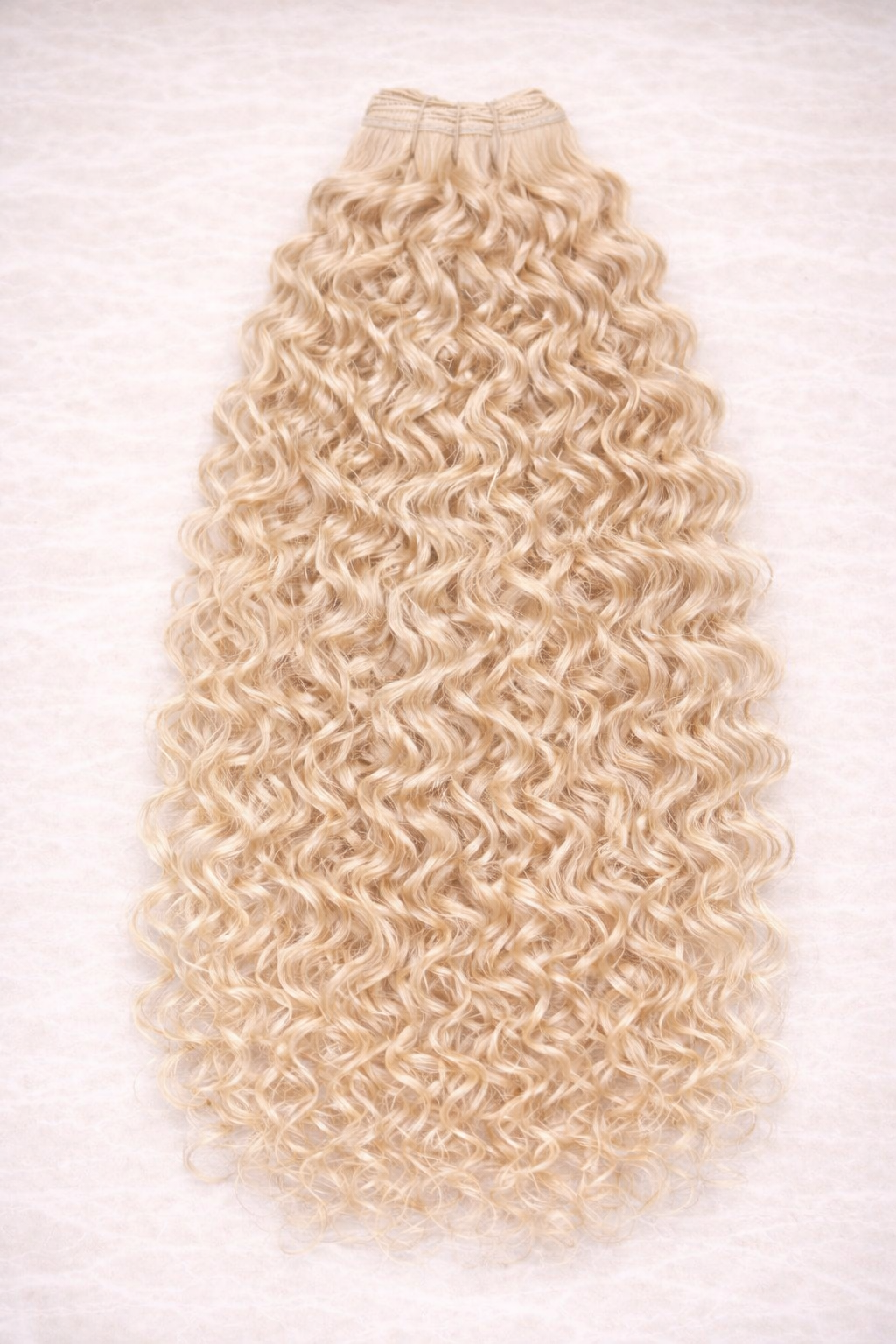 Curly | Wavy Human Hair Extensions. Mid Beige Blonde