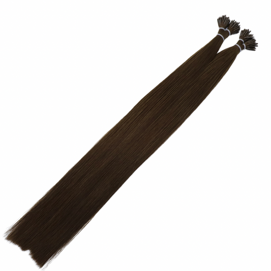 24" Nano Tip #2 Chocolate Human Hair Extensions - Lauren