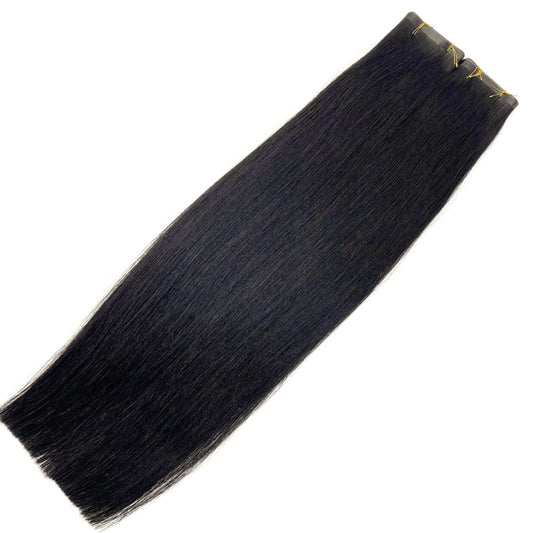 24" Tape Weft #1B Natural Black Human Hair Extensions - Zivile