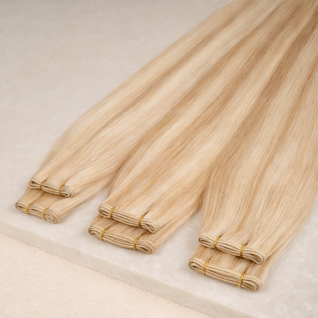 Genius Weft Human Hair Extensions. Luxe Platinum Range