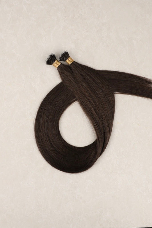 30" Nano Tip Human Hair Extensions. Cool Chocolate #4