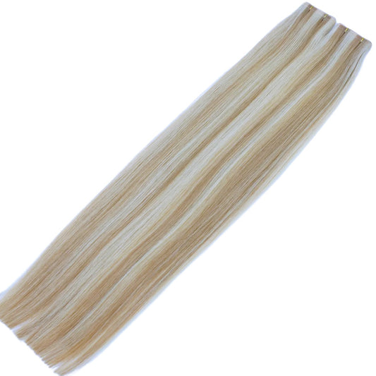 16" Tape Weft #6.2/613A Mixed Pearl Human Hair Extensions - Halle