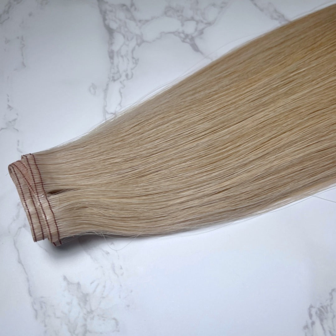 16" Flat Weft #9C Ash Blondette Human Hair Extensions - Lily