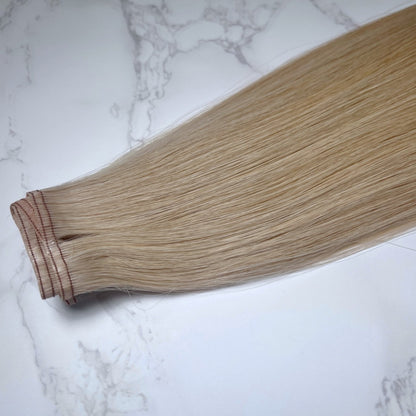 28" Flat Weft #9C Ash Blondette Human Hair Extensions - Lily