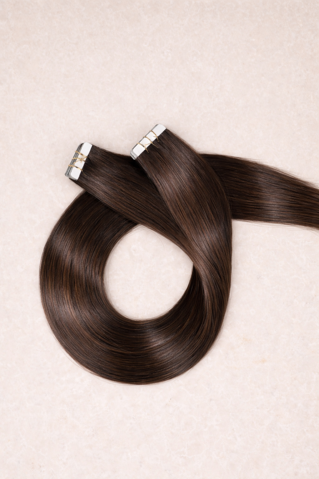 30" Invisible Tape Human Hair Extensions. Caramel Swirl #P6/8