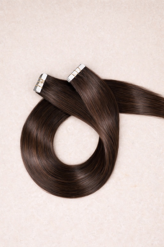 30" Invisible Tape Human Hair Extensions. Caramel Swirl #P6/8