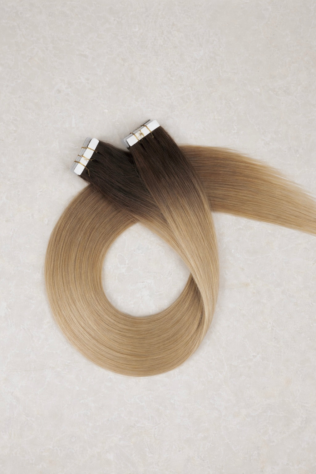 20" Invisible Tape Human Hair Extensions. Rooted Bronde #T4/DB4