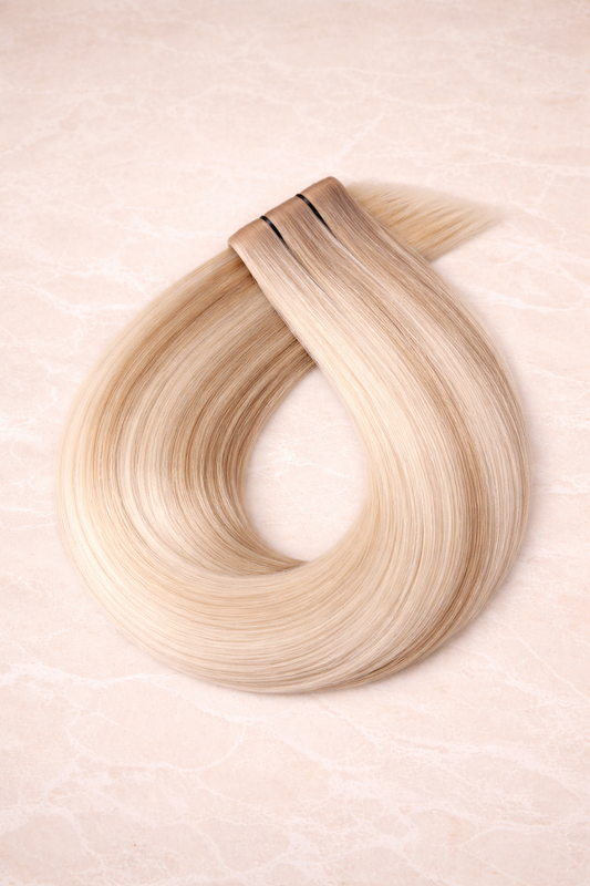 Invisible Butterfly Weft Human Hair Extensions. LA Blonde #P18/1004/1010