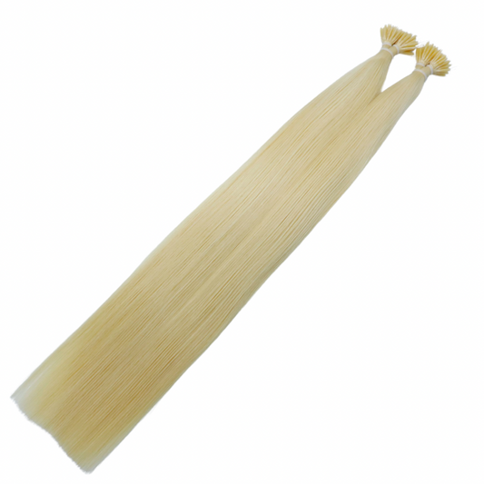 24" Nano Tip #60 Platinum Blonde Human Hair Extensions - Lillia