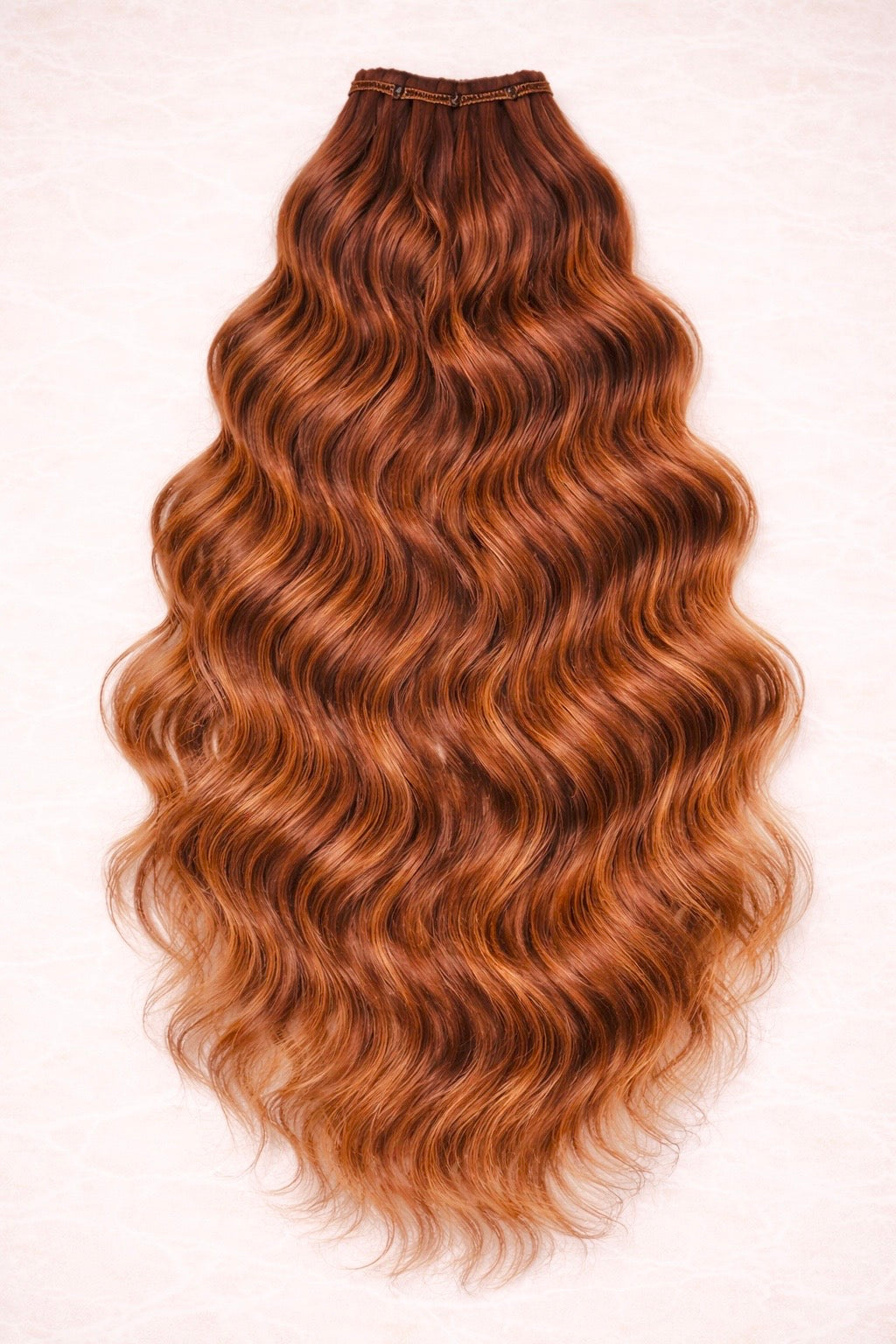 Curly | Wavy Human Hair Extensions. Copper