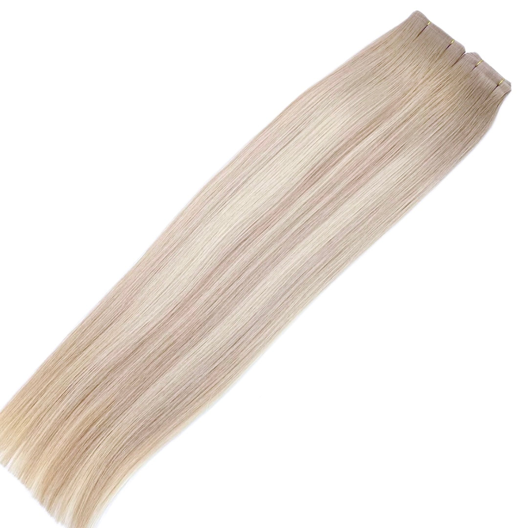 30" Tape Weft #6.2/613A Mixed Pearl Human Hair Extensions - Halle
