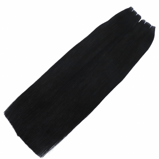24" Genius Weft #1 Jet Black Human Hair Extensions - Casey
