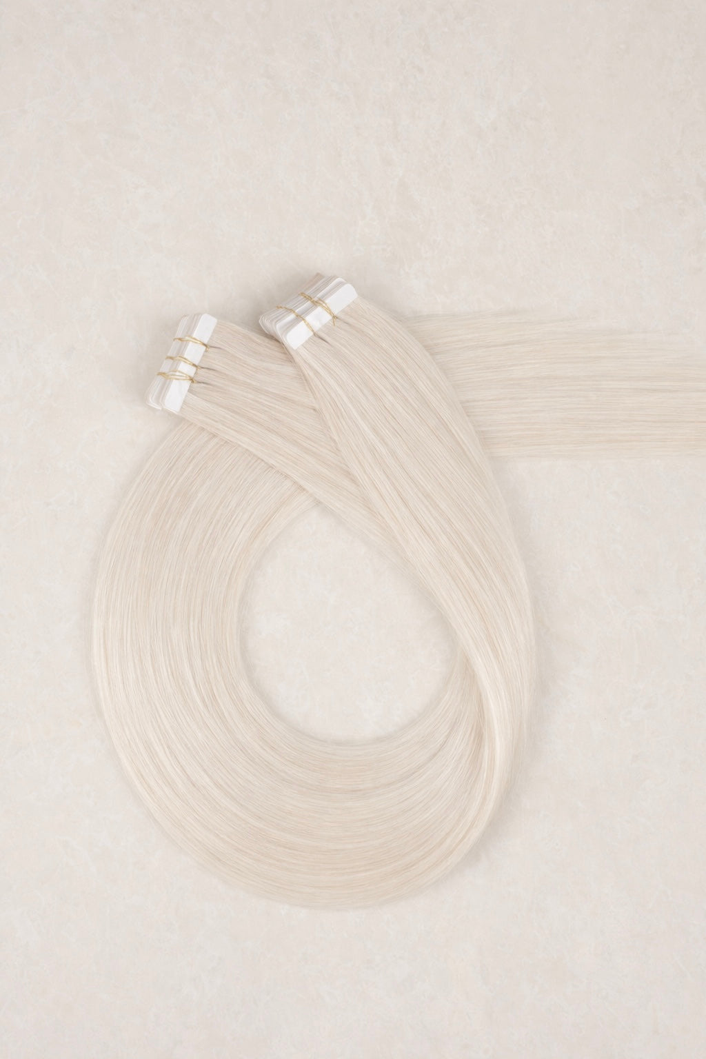 30" Invisible Tape Human Hair Extensions. White Blonde #1004