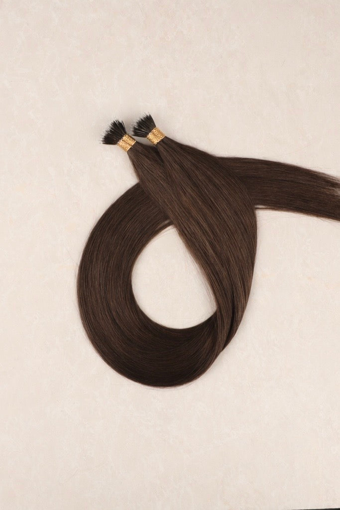 16" Nano Tip Human Hair Extensions. Chocolate #6