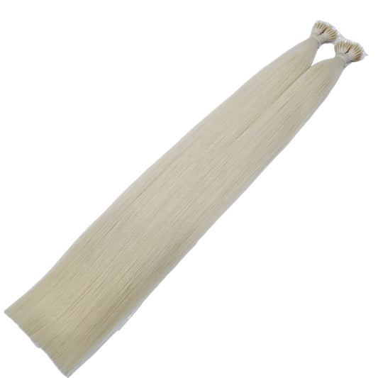 24" Nano Tip #613A/PLA Mix Light Silver Human Hair Extensions - Sophie