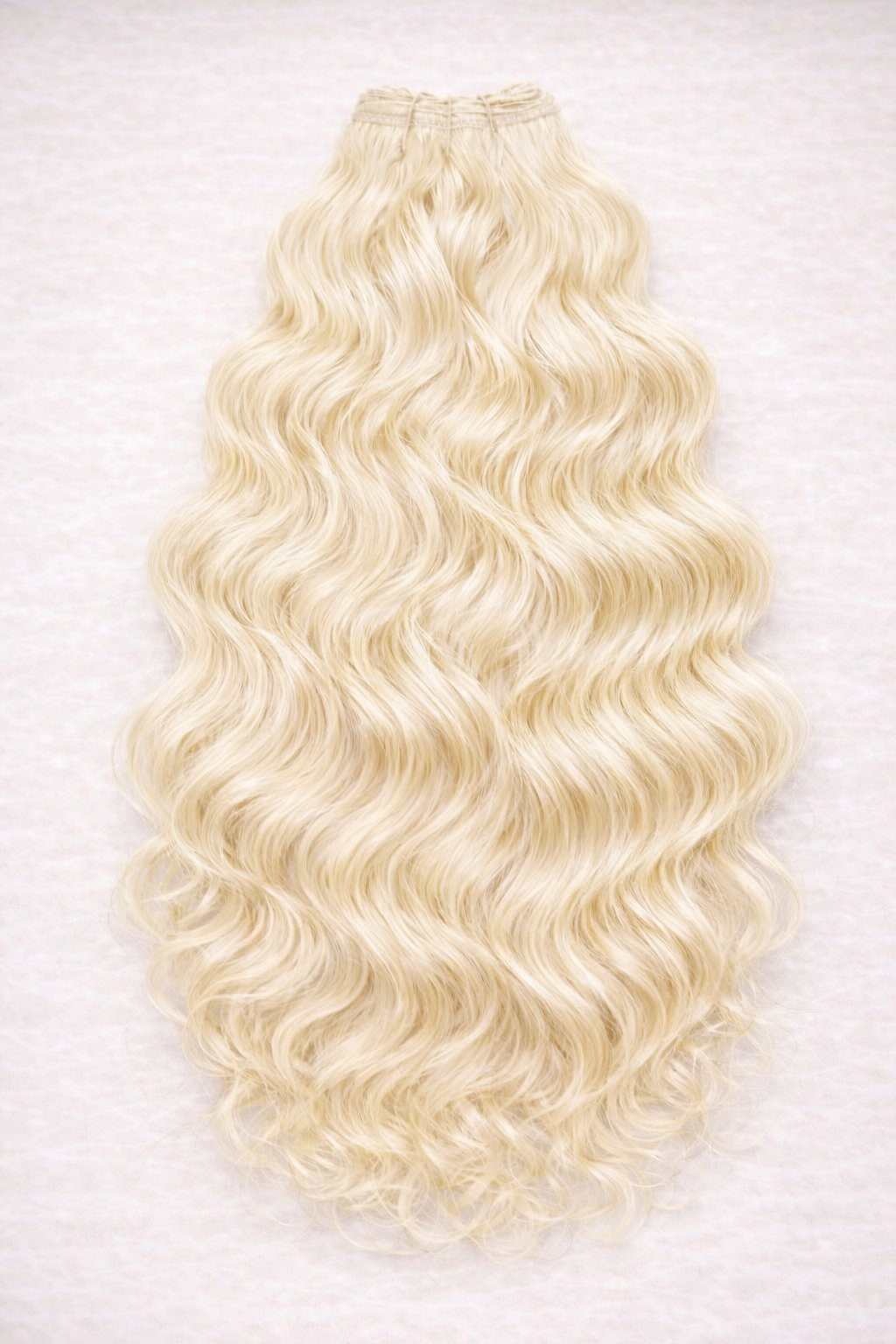 Curly | Wavy Human Hair Extensions. Platinum Blonde