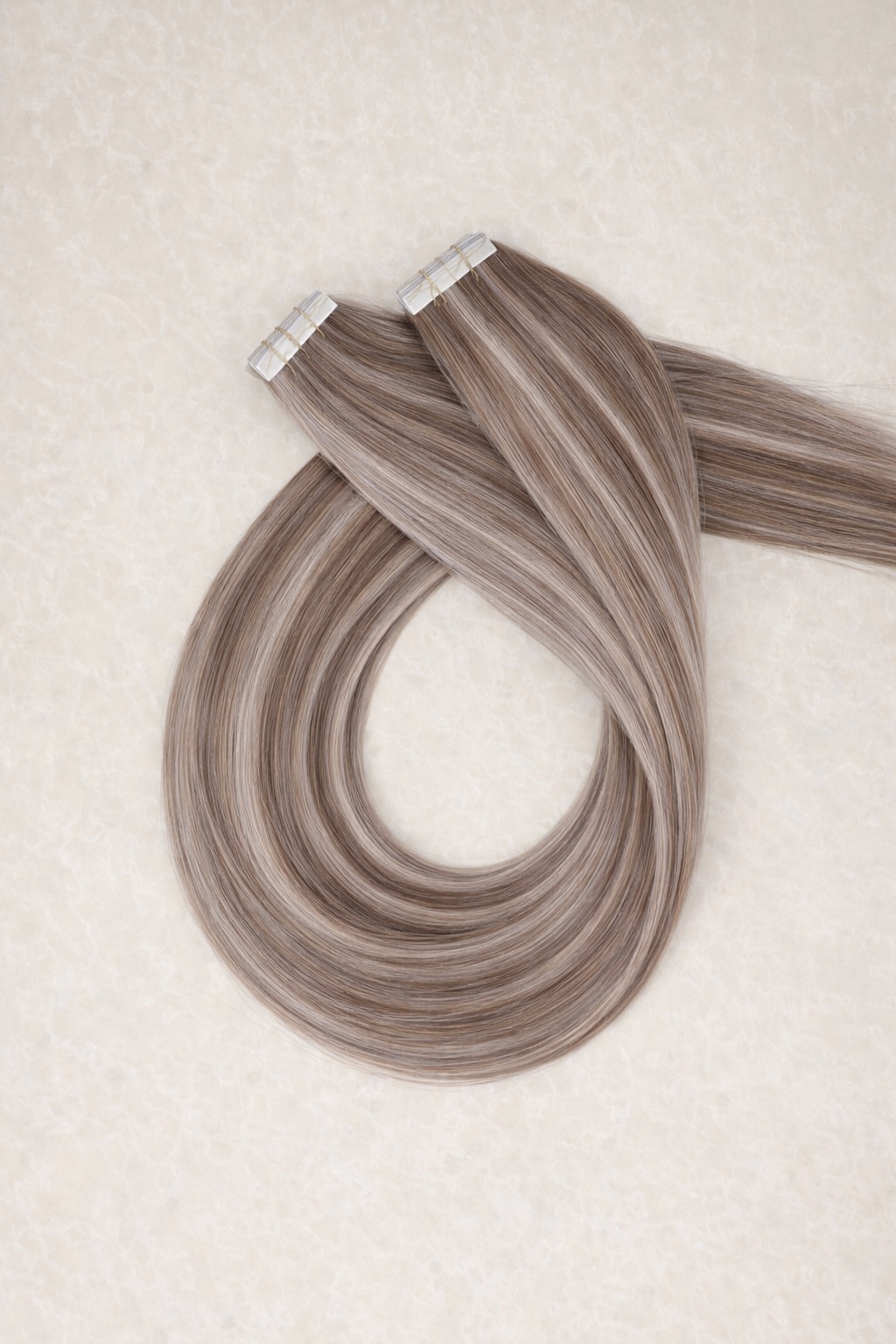 16" Invisible Tape Human Hair Extensions. Iced Truffle #B18/1004/Silver