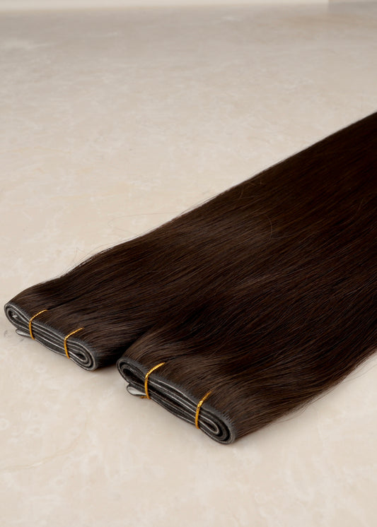 Invisible Tape Weft Human Hair Extensions. Espresso #2