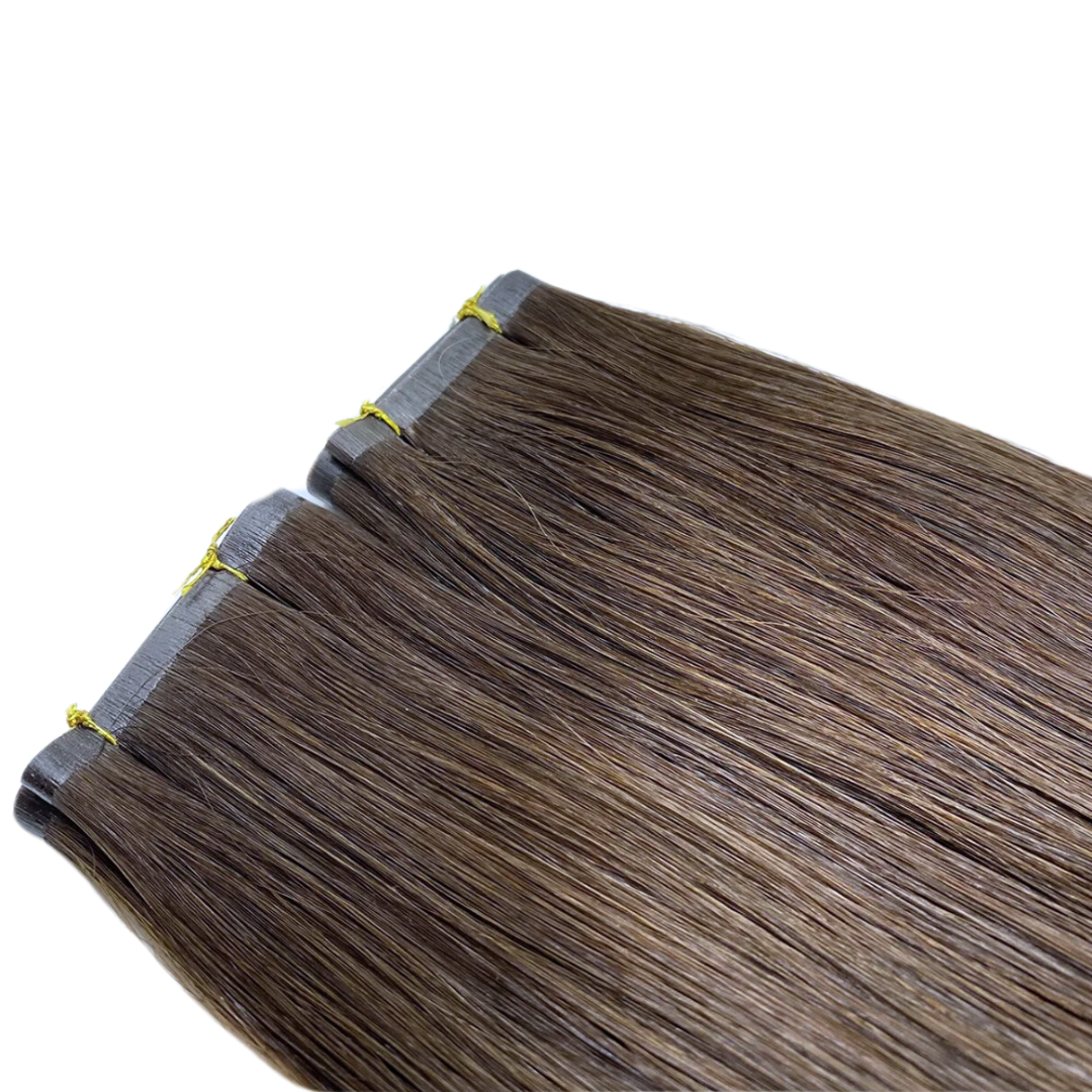 22" Tape Weft #2 Chocolate Human Hair Extensions - Lauren