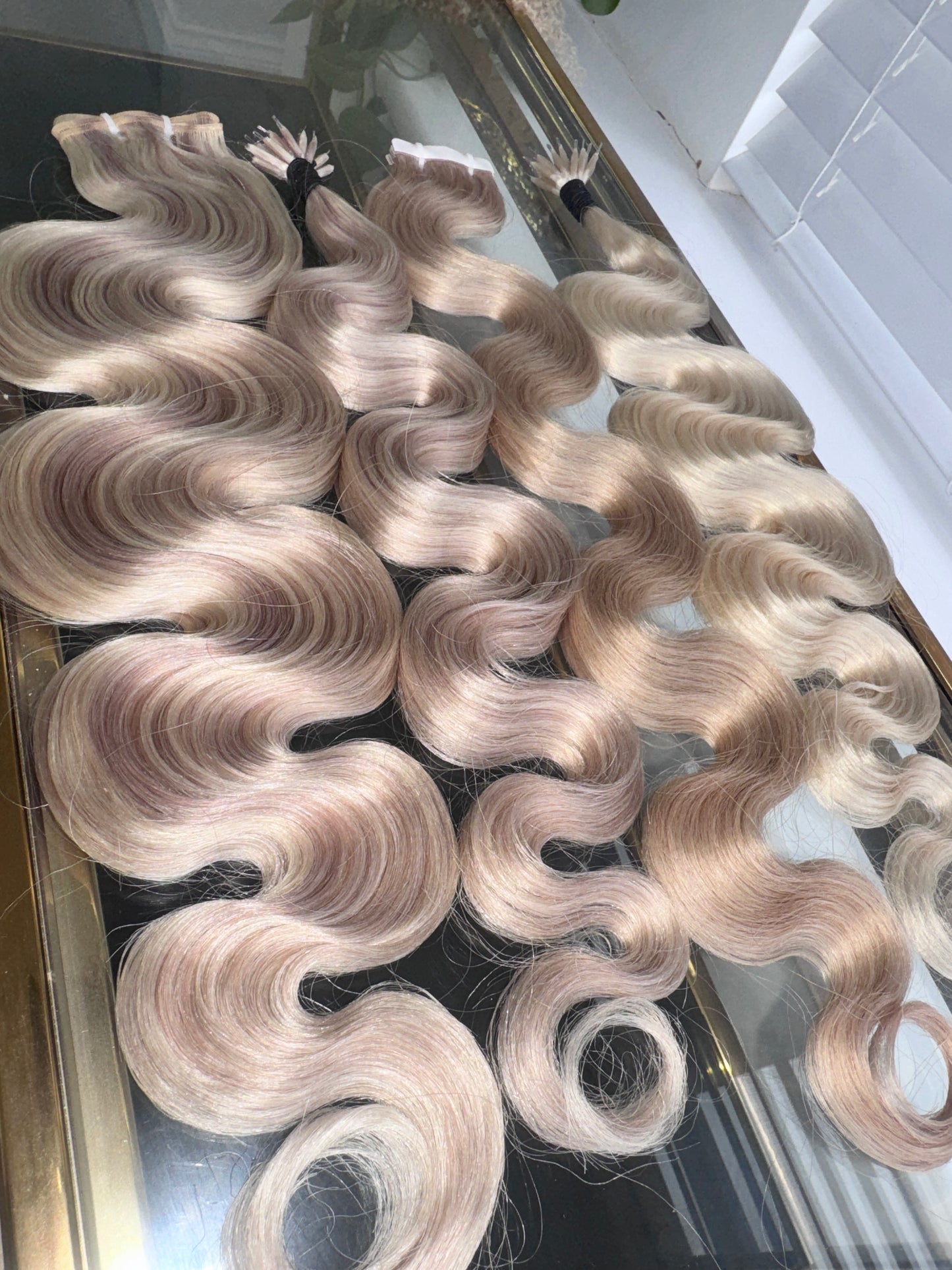 Curly | Wavy Human Hair Extensions. Mid Ash Brown