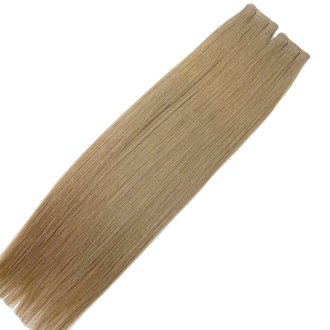 28" Tape Weft #6C Bronde Human Hair Extensions - Hannah