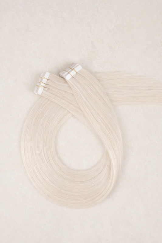 30" Invisible Tape Human Hair Extensions. Vanilla Blonde