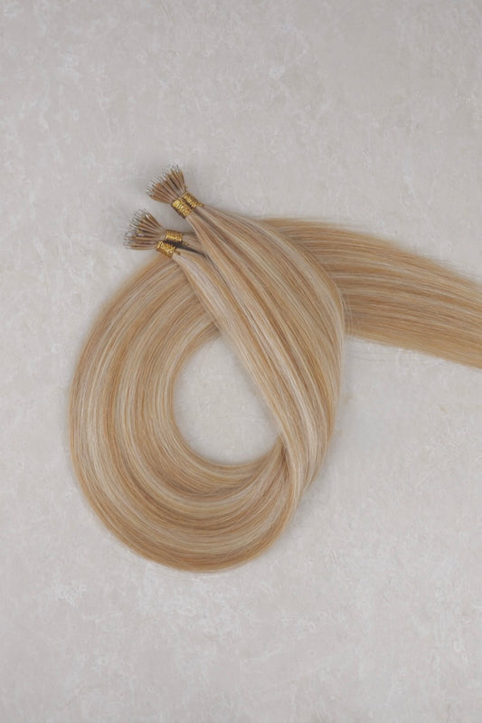 16" Nano Tip Human Hair Extensions. Honey Butter Blonde PDB3/1003